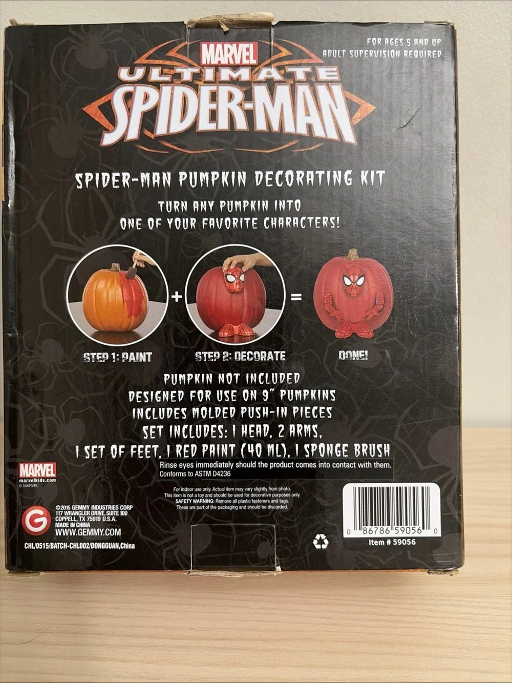 Marvel New!Ultimate Spider-Man Red Pumpkin Decorating Kit for Kids
